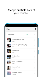 Sign for Spotify widget configuration screenshot