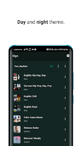 Sign for Spotify app settings screenshot