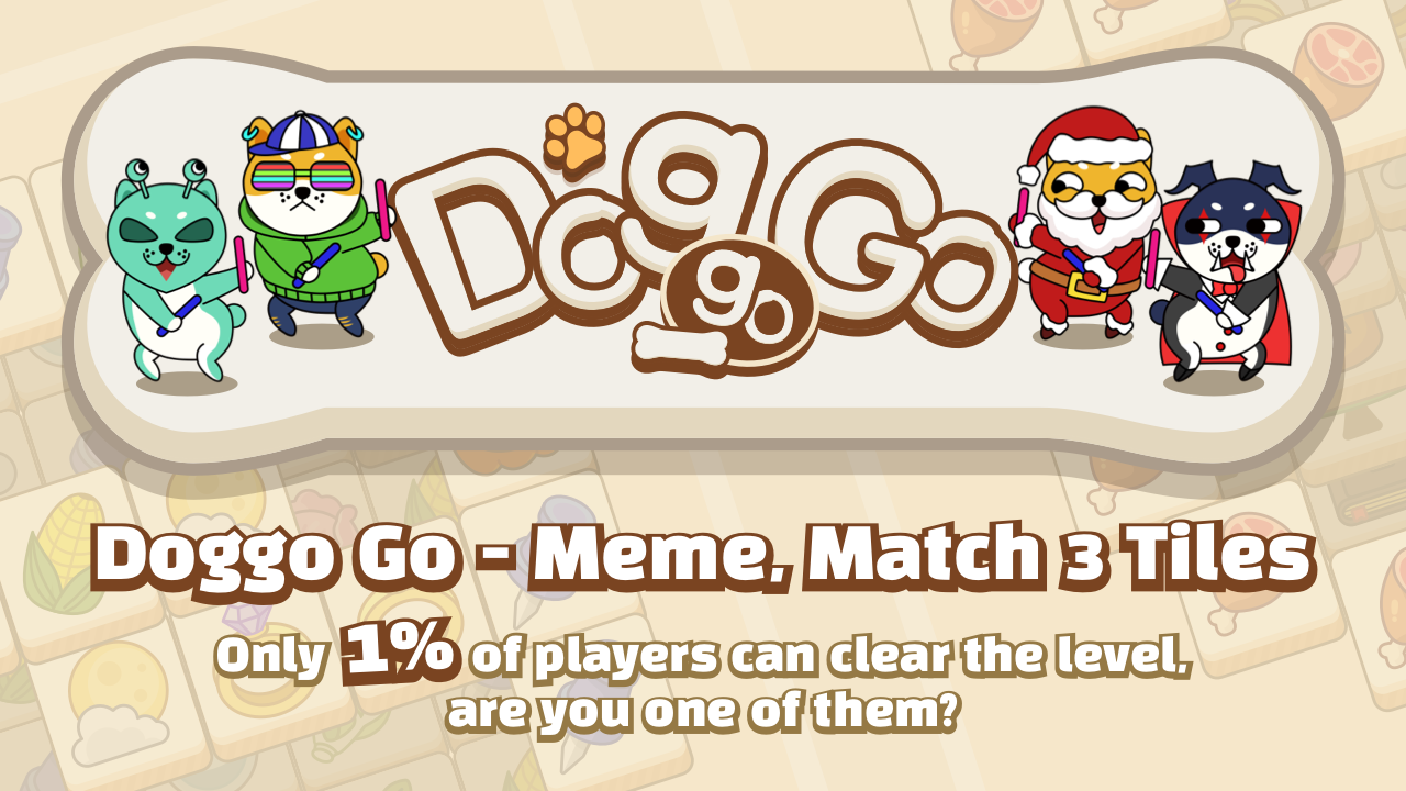 Doggo Go - Meme, Match 3 Tiles PC 버전, 컴퓨터에서 설치하고 안전하게 즐기자 - 녹스 앱플레이어
