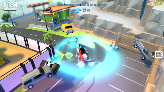 Jogando Reckless Getaway 2 no celular. 