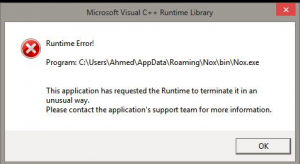 Microsoft Visual C++ Runtime Error