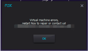 Virtual Machine Error screenshot