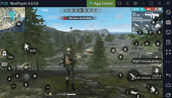 Using Keyboard Control to Play Free Fire on PC with NoxPlayer
