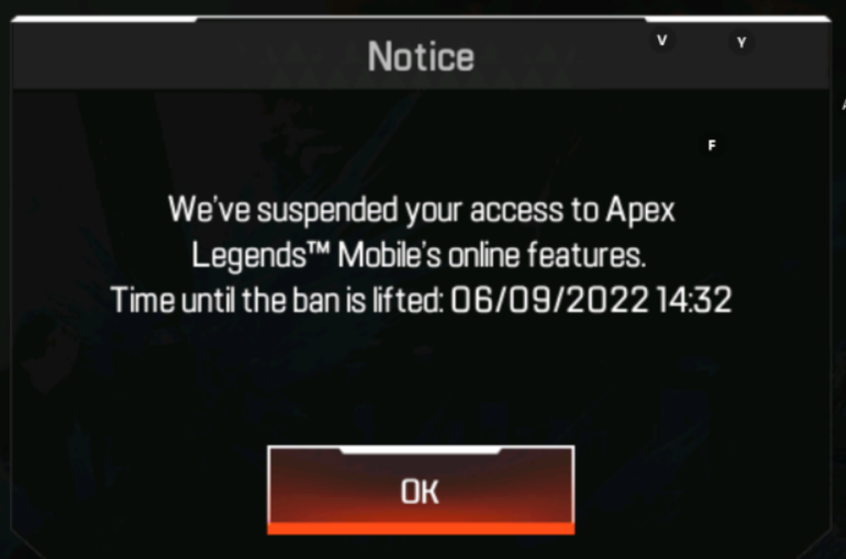 Apex Legends Mobile Account Suspended