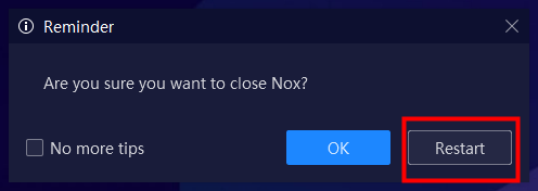 how to fix noxplayer resetting